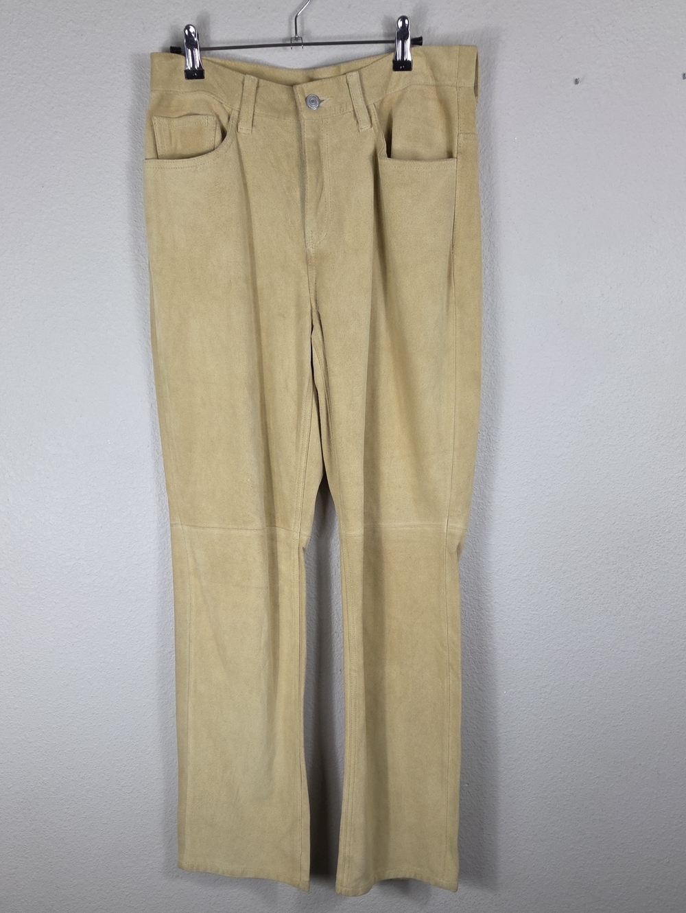 Vintage Levi's Strauss Genuine Suede Leather Pants Tan Women's 10XM Straight Leg